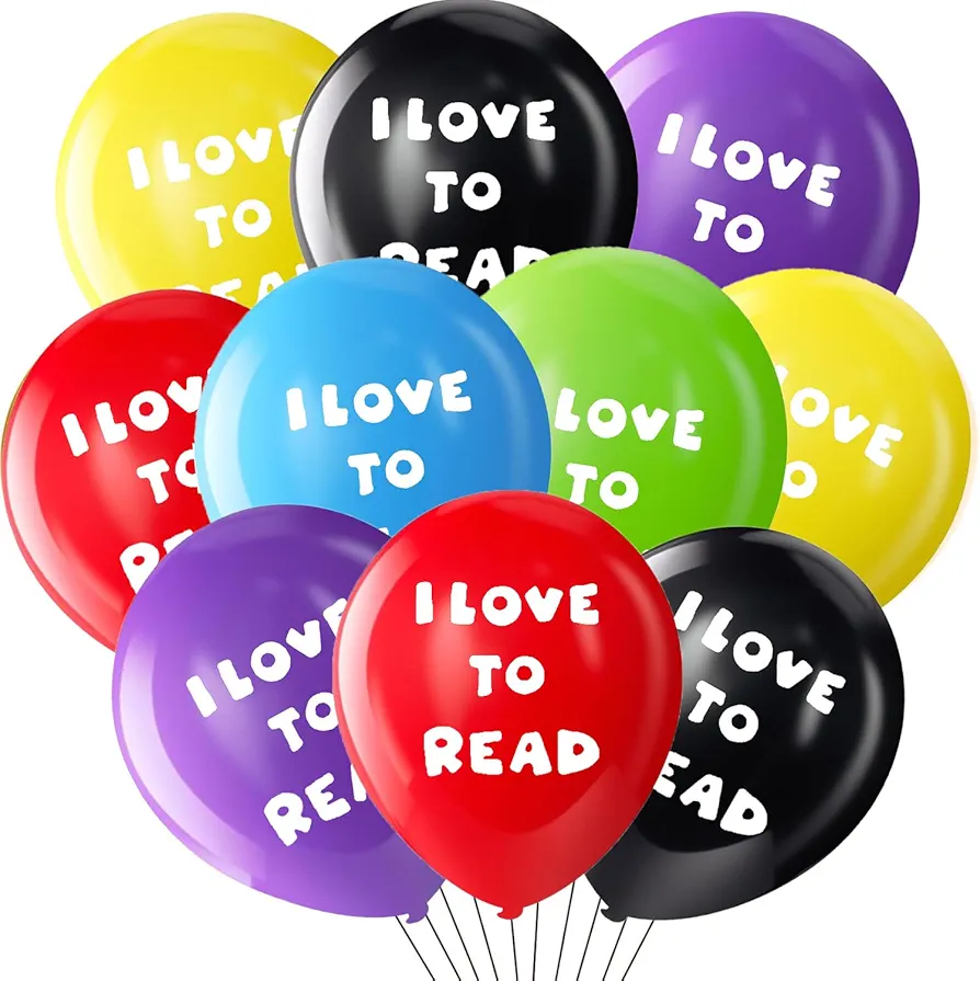 36 Pcs I Love to Read Balloons Inspirational Read Balloons School Classroom Read Day Decor Back to School Supplies