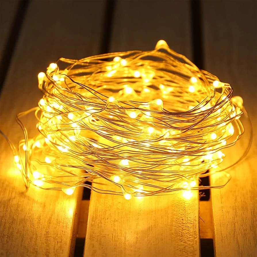 MIHOGAR 66FT 200 LED Fairy String Lights,Firefly Lights USB Powered with Remote Control, String Lights with 8 Modes Remote Control Timer for Bedroom Wedding Christmas Party Indoor-Warm White