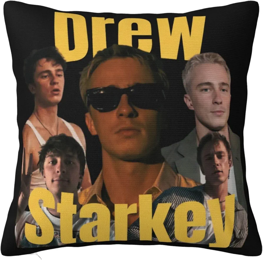 Drew Starkey Throw Pillow Covers Square Throw Pillow Case Print Graphic Decorative Pillowcase for Bedroom Sofa Living Room 12"X12"