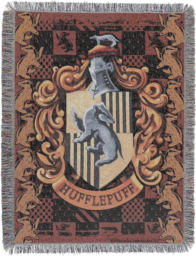 Northwest Harry Potter Woven Tapestry Throw Blanket, 48" x 60", Hufflepuff Crest