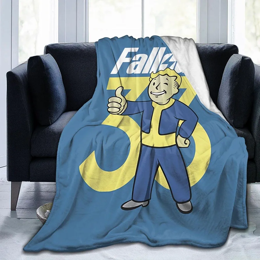 Cartoon Fallout Blanket Ultra Soft Warm Cozy Flannel Blanket Trendy Bedding Decorative Blanket for Living Room (Style-1)