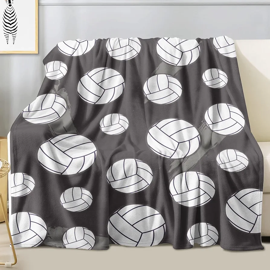 Volleyball Blanket Flannel Soft Warm Plush Volleyball Sport Throw Blanket Volleyball Gift for Girls Boys Kids Teen Women Volleyball Lovers All Season Couch Sofa Bed Living Room Home Decor 50"x60"