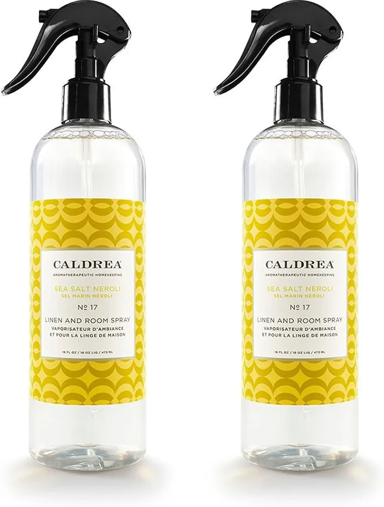 Caldrea Sea Salt Neroli 16oz Linen & Room Spray, 16 Fl Oz (Pack of 2)