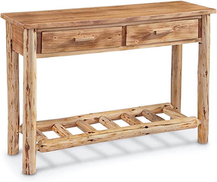 CASTLECREEK Log Sofa Table, Console Tables for Entryway, TV Stand, Rustic, Cabin Decor