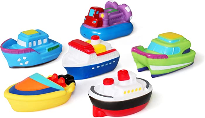 Bathtub Floating Bath Toys(6PCS),Baby Soft Bath Time Boat Toys,Bathtub Learning Water Toys and Bathroom Toys for Toddlers