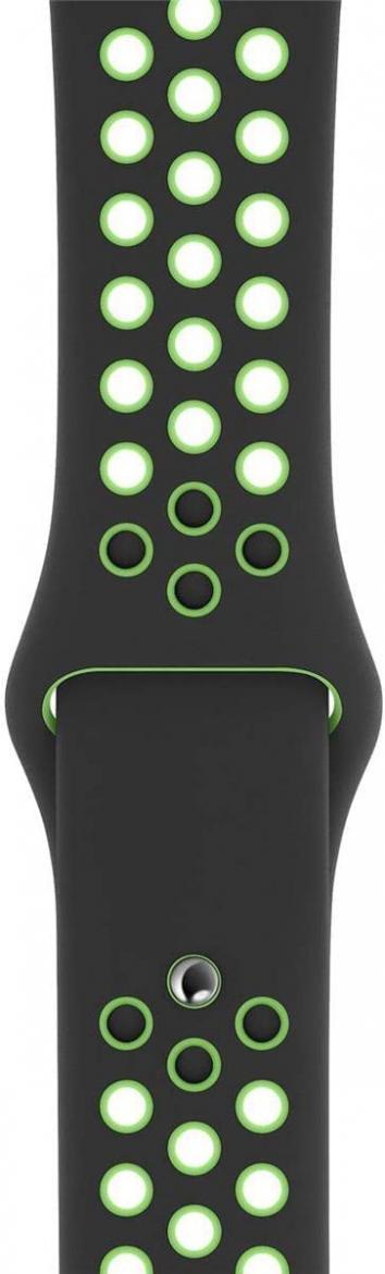 Apple Fluoroelastomer Nike Sport Band (S/M or M/L) for 42mm and 44mm Watch, Black/Lime Blast, Regular