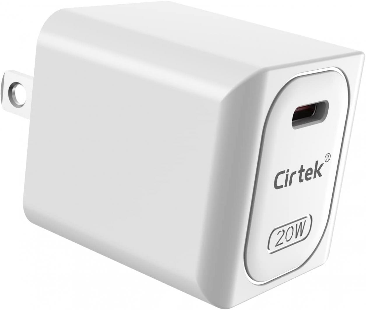 Cirtek 20W USB C Wall Charger Power Adapter Cell Phone Wall Chargers iPhone 12 Fast Charger Block for iPhone 12/13 Pro Max/12/13Min/11, Galaxy, Pixel 4/3, iPad Pro (Cable not Included)