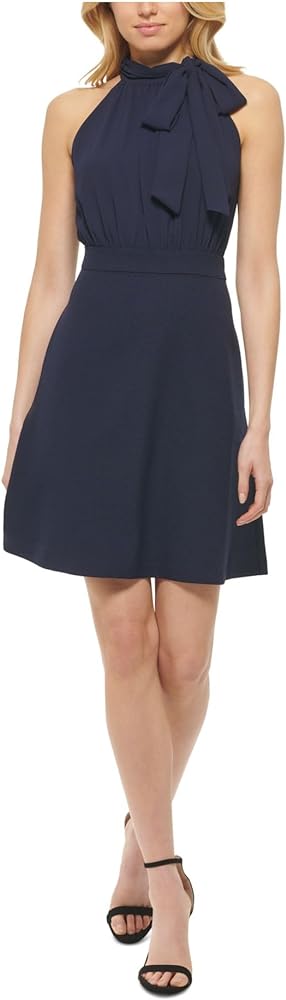 Vince Camuto Chiffon Bow Neck Signature Crepe A-Line Skirt Twofer