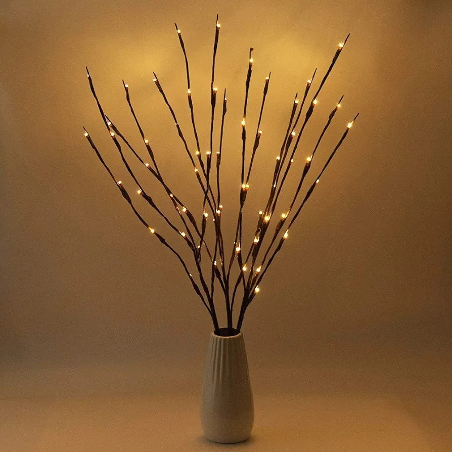 LED Branch Lights Battery Powered,Warm White Lighted Twig Branches Decorative Lights Willow Twig Lighted Branch for Home Holiday Party Decoration