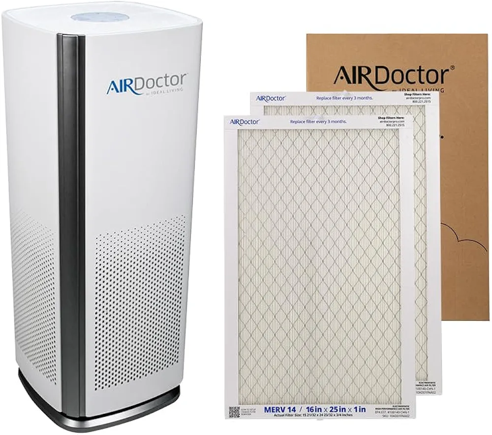 AIRDOCTOR AD1000 4-in-1 Air Purifier | Perfect for Guest Rooms, Kids' Bedrooms and Home Offices | Circulates the Air in 285 sq. ft. 4x/hour and MERV HVAC Filter 16x25x1 bundle