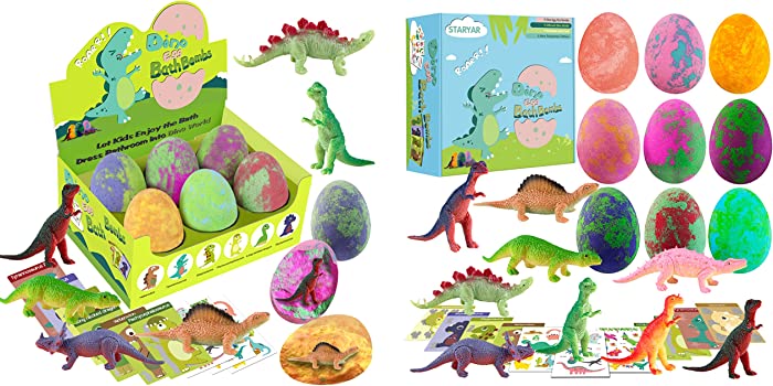 2 Pack Bath Bombs for Kids with Surprise Toys Inside - XXL Dinosaur Toys Bath Bomb Gift