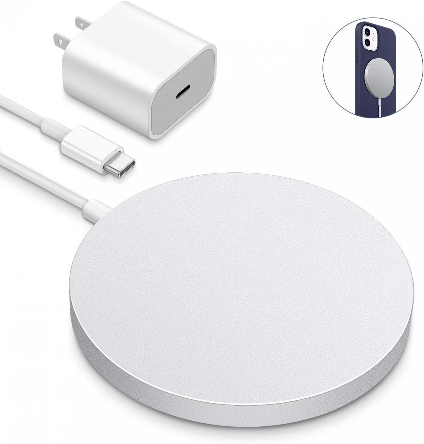 Magnetic Wireless Charger Replacement for iPhone 13/13 Pro/13 Pro Max/13 mini/12 Pro/12 Pro max/ 12 Mini and AirPods pro 【with USB-C 20W PD Adapter】 WAITIEE Fast Charging Pad for Phone Charger Stand