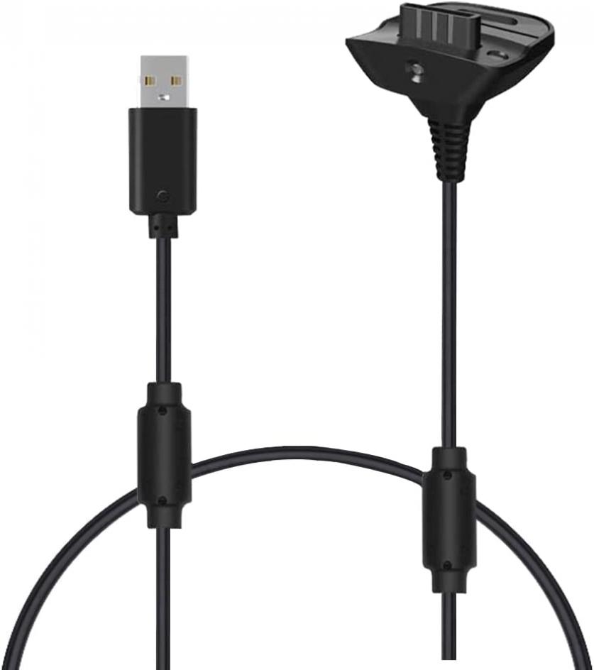 Charging Cable for Xbox 360 Wireless Game Controllers Remote Charger Cord Black