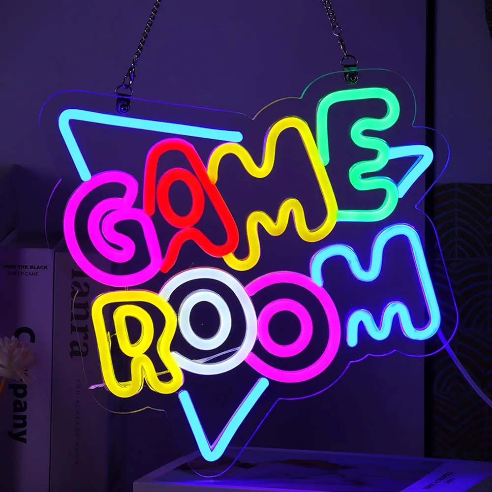 Game Room Neon Signs,Colorful LED Neon Light for Wall Decor,USB Powered Portable Wall Lights for Teen/Girl/Kid Gift Decor Led Gaming Sign for Gaming Room Game Zone Bar Bedroom,12.6"*12.6"