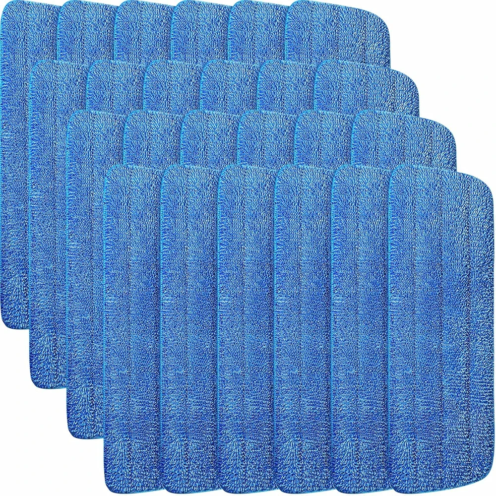 24 Pieces Microfiber Mop Pads Compatible with Bona Mop Replacement Pads 16.5" Spray Mop Pads for Wet/dry Reusable Mop Refills for Floor Cleaning and Scrubbing Compatible with Bona Floor Care