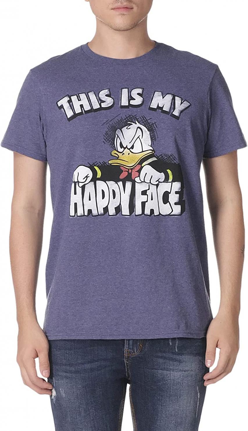 Donald Duck Angry Grumpy This Is My Happy Face T-shirt