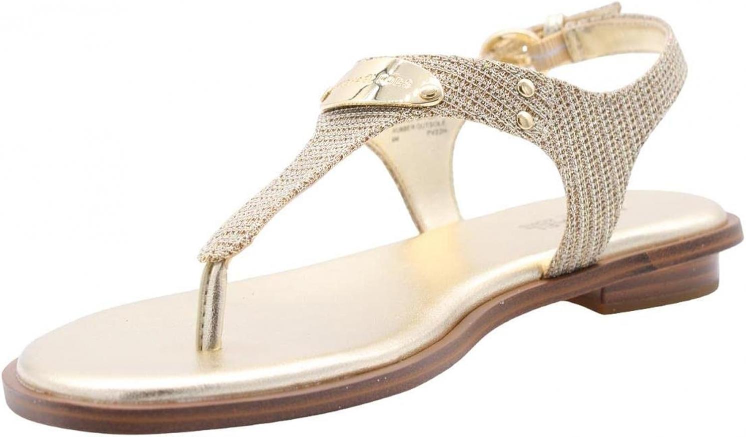 Michael Michael Kors MK Plate Women's Faux Leather Slingback Thong Sandals