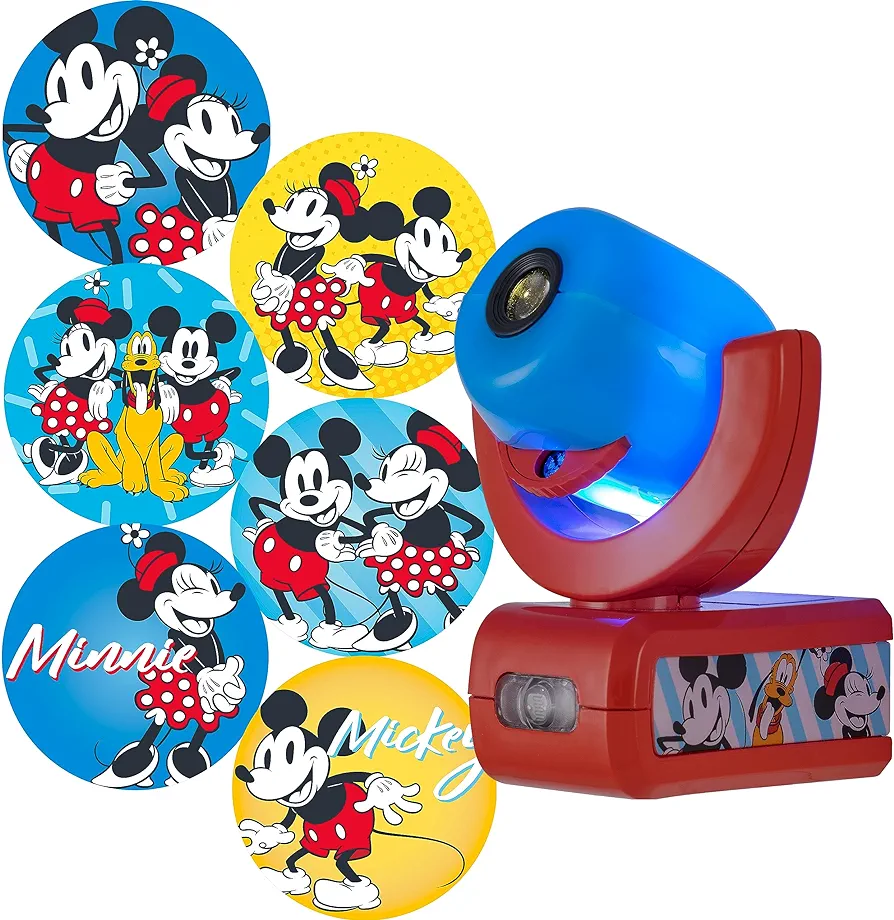 Projectables Disney Mickey and Minnie Mouse Night Light LED Projector, Plug-in, Dusk-to-Dawn Sensor, for Kids, Baby, Boys, Girls, Nursery, Toy Room, Playroom, Bedroom, 67164