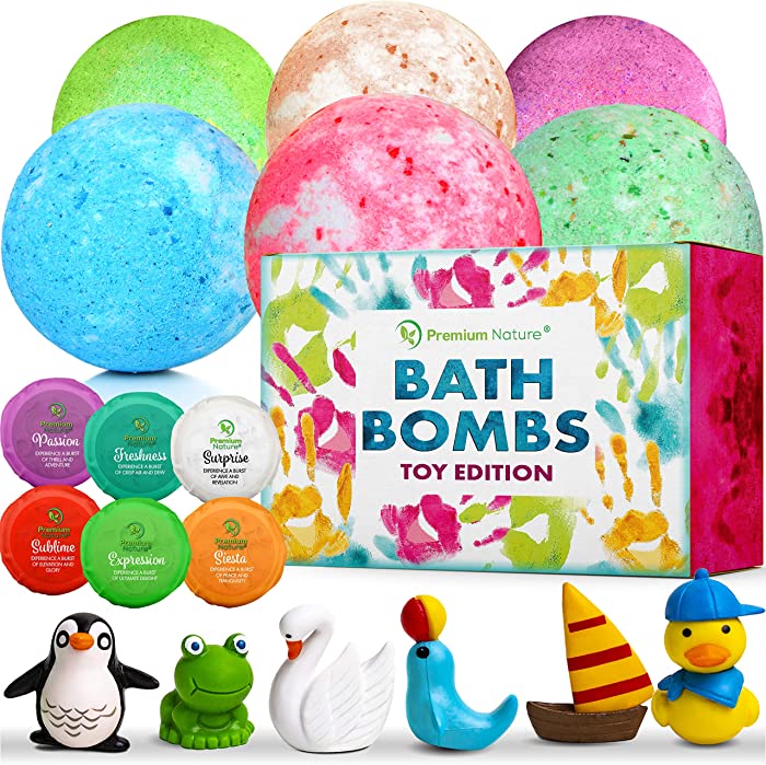 Bath Bombs for Kids Set - Bath Bombs with Surprise Inside Natural Bath Bombs with Mini Toys Surprise Bath Bomb Gift Set Kids Toddlers Girls and Boys Bubble Bath Kids – Toys May Vary.