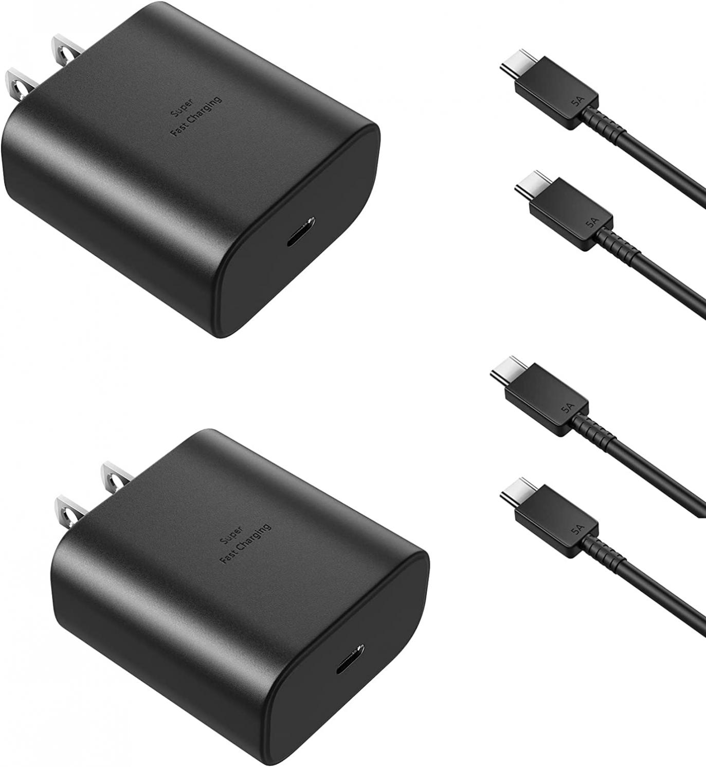 45W USB-C Charger,Samsung Super Fast Charger for Samsung Galaxy S22 Ultra/S22+/S22/S21 S20 Plus Ultra, Note 20,Tab S8/S8+/S8 Ultra/S7,PD 3.0 PPS Type C Fast Charging Wall Charger with 5ft Cable 2 Pack