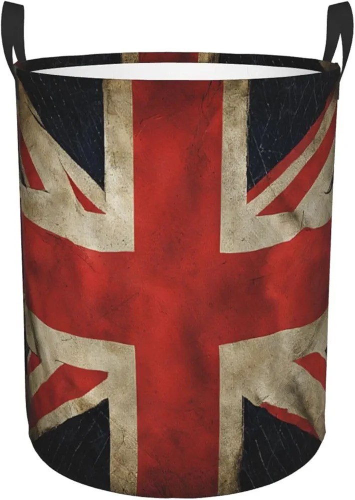 Laundry Basket with Handles S Size 38L Waterproof Collapsible Laundry Hamper Bag Storage Basket, Clothes Hamper for Laundry, Room Accessories - British Flag