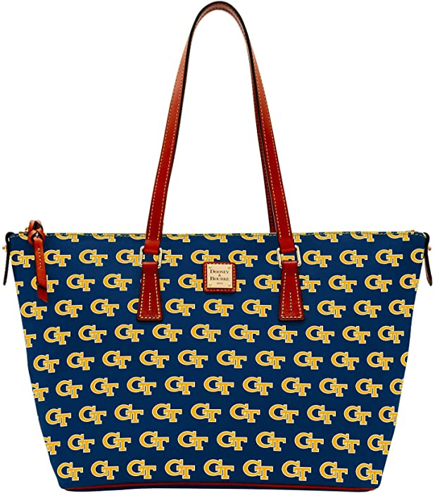 Dooney &. Bourke Georgia Tech Zip Top Shopper in Navy