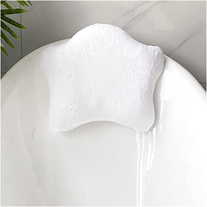 XINBAO Bathtub Pillow, Suitable for Neck, Head and Shoulders, Luxurious Bath Pillow, with 4 Strong Suction, Can Be Hung and Quickly Dried Spa Pillow, Comfortable Bath Accessories