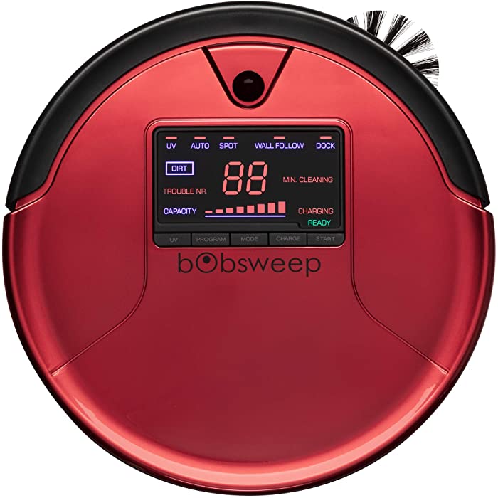 bObsweep PetHair Robotic Vacuum Cleaner and Mop, Rouge