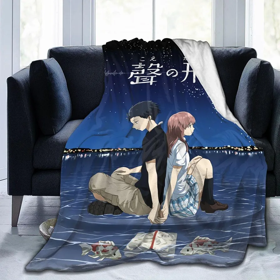 Blanket A Silent Voice Poster Soft and Lightweight Flannel Throw Blankets for Use in Bed, Living Room and Travel 80"X60"