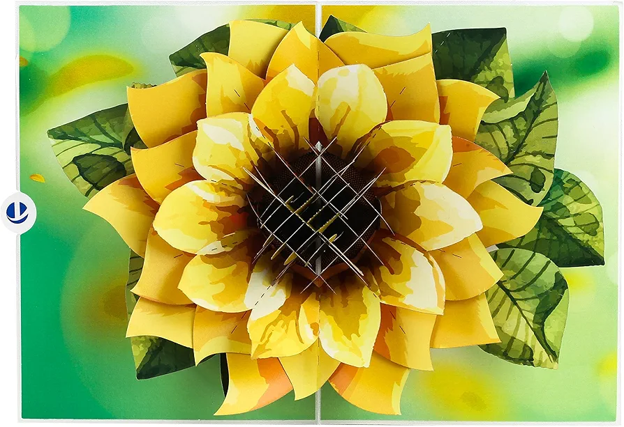 Pop Up Card Sunflower Card, 7x5 Greeting Card, Pop Up Flower Card For Mothers Day