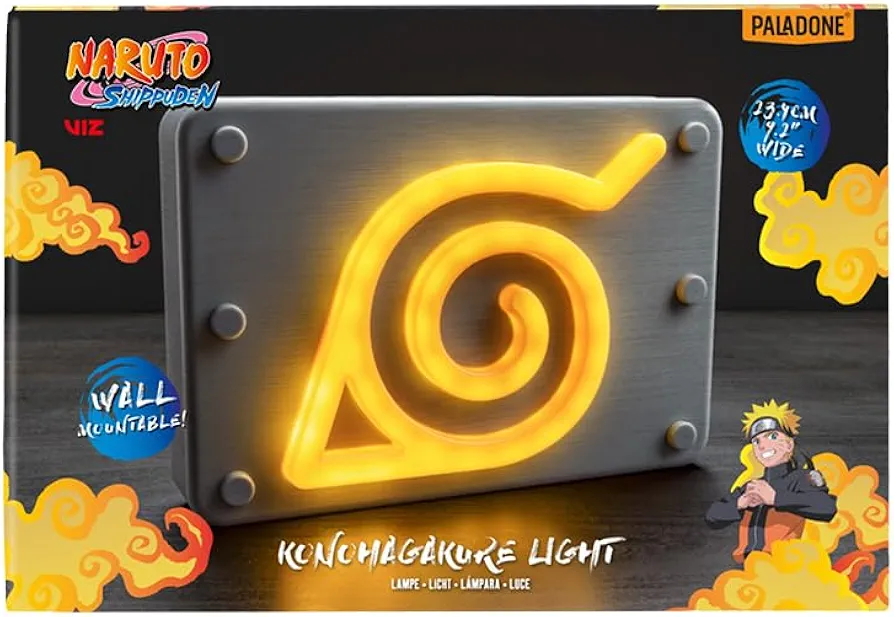 Paladone Naruto Shippuden Official Licensed Konohagakure Icon Light, Tabletop or Wall Mount Anime Night Light & Room Decor for Manga Fans, Comic and Gamer Gift