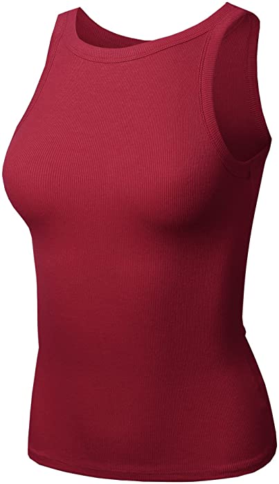 DAY VILLAGE Women's Sleeveless Ribbed Rayon Tank Top