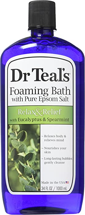 Dr Teal's Foaming Bath (Epsom Salt), Eucalyptus Spearmint, 34 Fluid Ounce