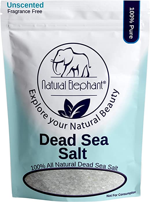 Dead Sea Salt Coarse Grain 10 lb (4.5 kg) by Natural Elephant 100% Natural & Pure for Psoriasis Eczema Acne & Other Dermatological Needs