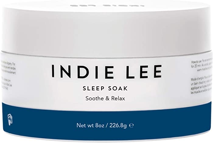 Indie Lee Sleep Soak - Exfoliating Dead Sea + Himalayan Salt Bath Scrub with Essential Oils, Chamomile + Lavender for Calm, Soothed Skin - For All Skin Types (8oz / 226.8g)