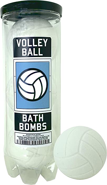 Volleyball Bath Bombs - 3 pack - Volleyball Gifts - Luxury Scented Bath Bomb Fizzies - Great Gift for Volleyball players, Teammates, Opponents, Volleyball Clubs & Leagues, Birthdays, Men, Boys, Women