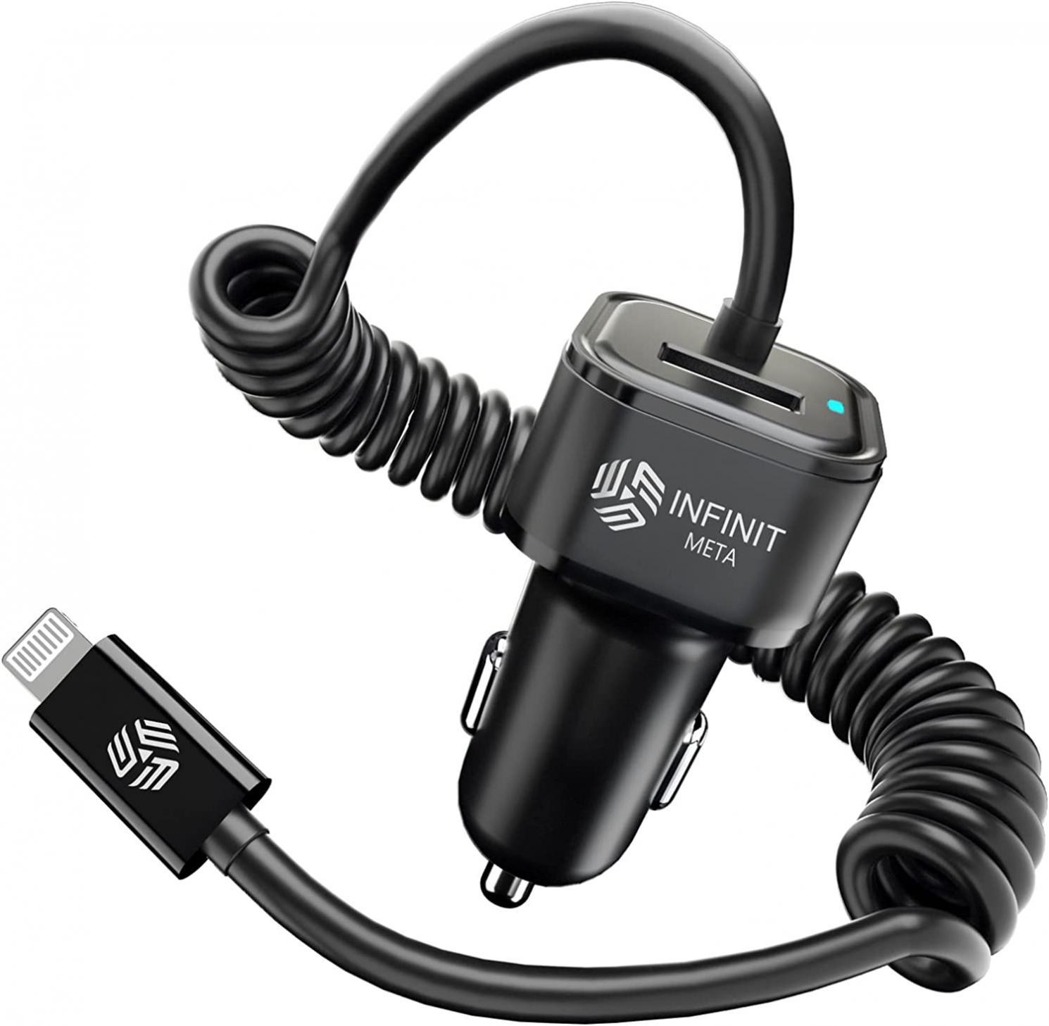 iPhone Car Charger,32W Car Charger iPhone [Apple MFi C94 Certified] Fast Charging Adapter with 6.5ft Coiled Lightning Cable for Apple iPhone 14/13/12/11/Xs/XS Max/XR/X/8/7/6s/6 Plus,iPad & More