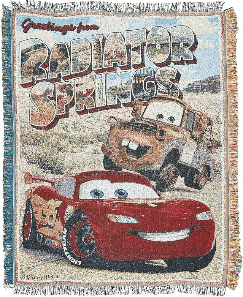 Disney-Pixar's Cars, "Greetings from Radiator Springs" Woven Tapestry Throw Blanket, 48" x 60", Multi Color