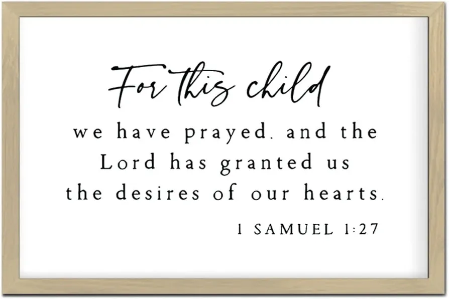 for This Child We Have Prayed Sign Wood Sign Nursery Decor Kids Room Decor I Samuel 1:27 Bible Verse Wall Decor 8x12