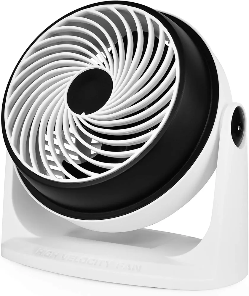 HealSmart Table Fan, Desk Fan, Tabletop Air-Circulator Fan with 3 Speed Control and 110° Rotation, for bedroom, living room, office, 8", White