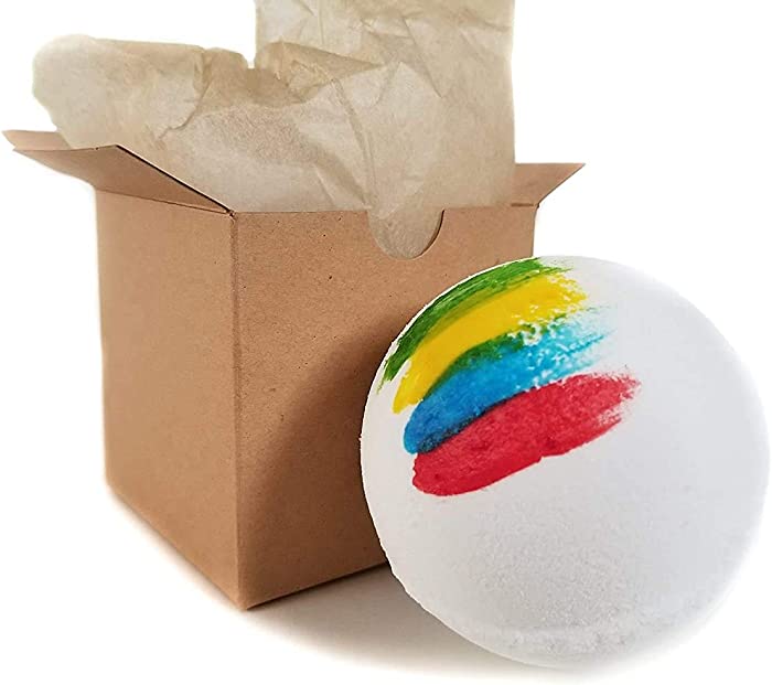 The Sorting Bath Bomb. Large 6.5 Ounce Bath Bomb. Red, Blue, Green, and Yellow. (Mystery Color Inside)