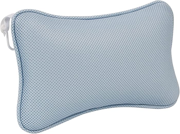 YANGPING HONGHUAER Spa Pillow Neck 3D Mesh Bathtub Pillow with Suction Cups Non-Slip Cushion Bath Tub Spa Pillow for Neck Back Bathroom (Color : Blue)