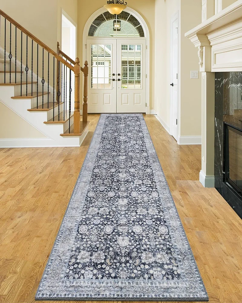 Washable Kitchen Rug Hallway Runner : 2'x10' Stain Resistant Long Runner Rug Non Slip Boho Carpet Laundry Room Rug with Rubber Backing Non Shedding for Indoor Bedroom Hallway Entryway Farmhouse