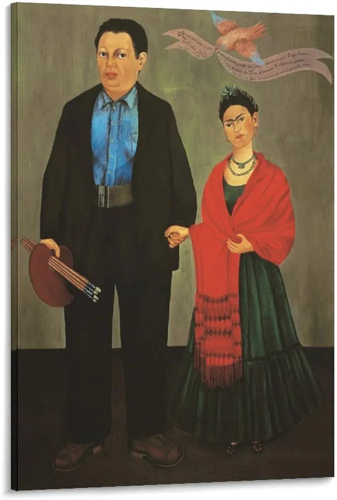 Diego Rivera And Frida Kahlo Poster Painting Vintage Mexican Wall Art Room Aesthetic Decor Canvas Print Canvas Art Poster And Wall Art Picture Print Modern Family Bedroom Decor Posters 12x18inch(30x45