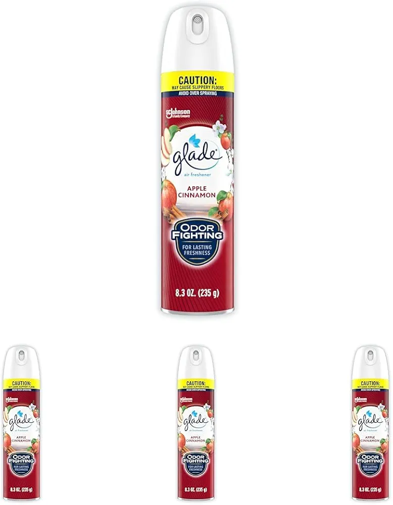 Glade Air Freshener Room Spray, Apple Cinnamon, 8.3 oz (Pack of 4)