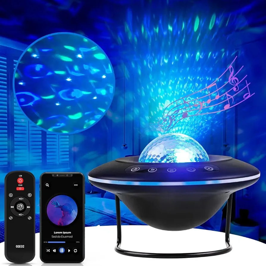 Star Projector, Galaxy Starry Projection Lamp, Bluetooth Speaker Aurora Lighting with Timer and Remote Control, LED Sky Night Light for Kids Bedroom, Gaming Decor, Home Theater, Ceiling