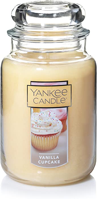 Yankee Candle Vanilla Cupcake Scented, Classic 22oz Large Jar Single Wick Candle, Over 110 Hours of Burn Time