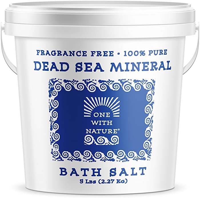 Dead Sea Mineral Bath Salt 5 Lb. Fragrance Free, 100% pure, Magnesium, Sulfur, Minerals. All Skin Types, Problem Skin. Acne Treatment, Eczema, Psoriasis, Therapeutic.