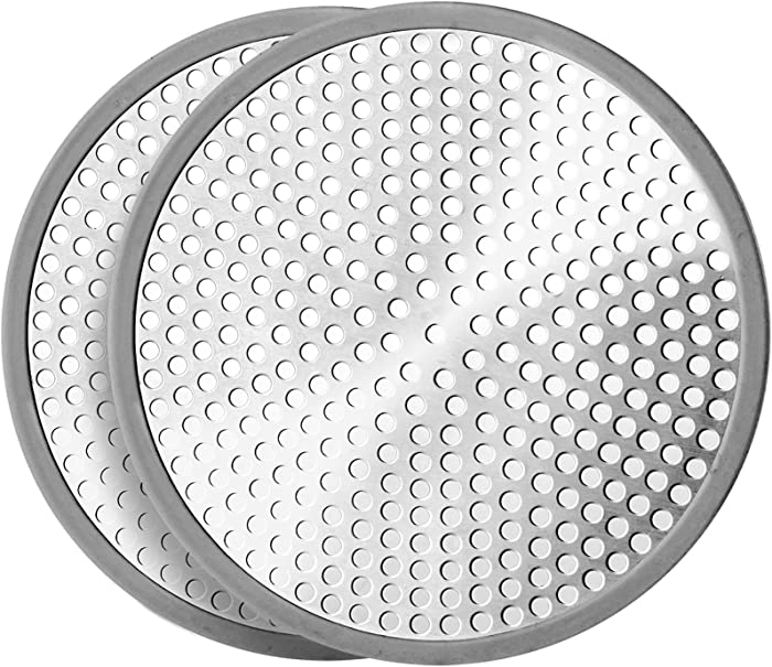 Shower Drain Hair Catcher, Bathtub Drain Strainer, Drain Protector, Stainless Steel Silicone Hair Stopper Shower Drain Covers for Bathroom Bathtub and Kitchen (2pcs)