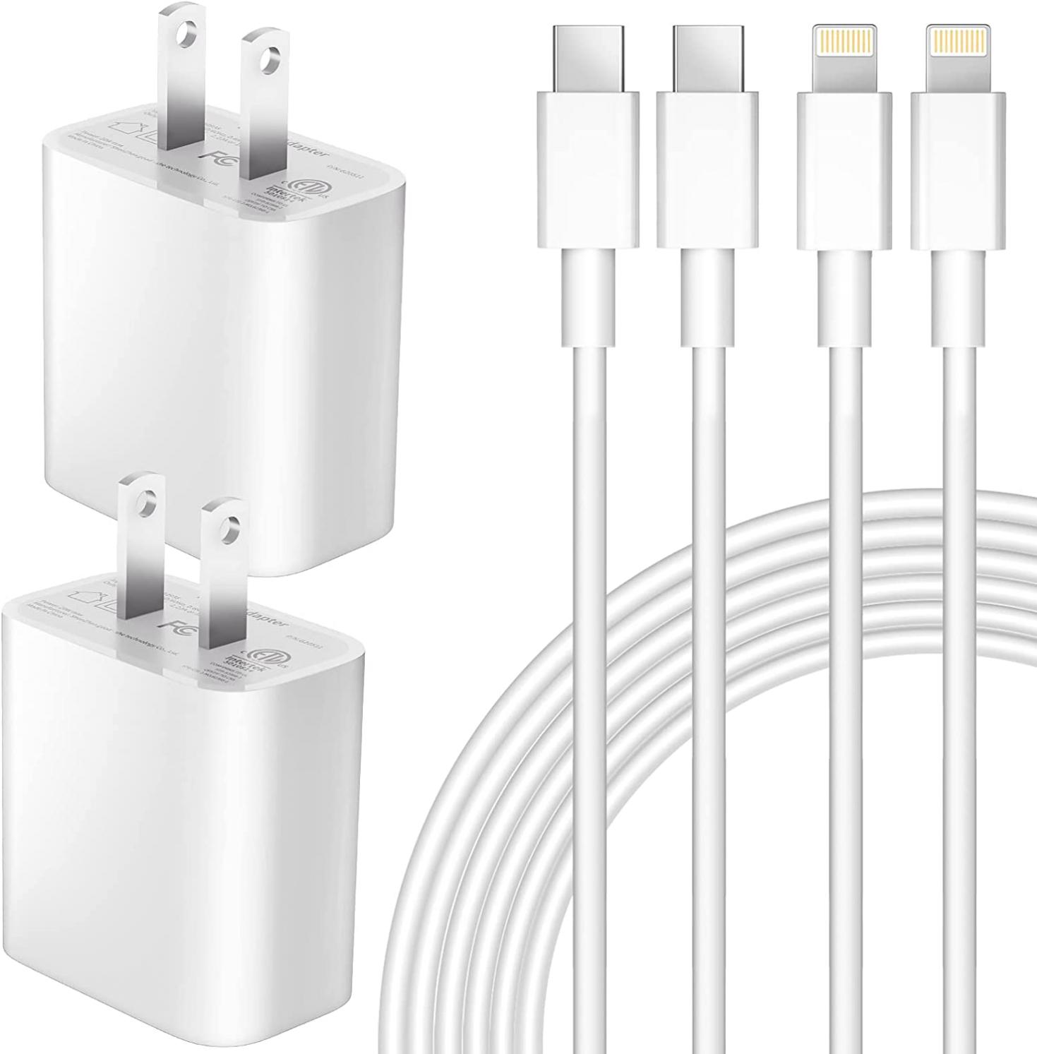 iPhone 13 12 Fast Charger, [Apple MFi Certified] [2-Pack] USB C Wall Charger Super Quick 20W PD Adapter with 6FT Charging Cable Compatible with iPhone 13/12/11 Pro Max,Mini,Pro/XR/iPad